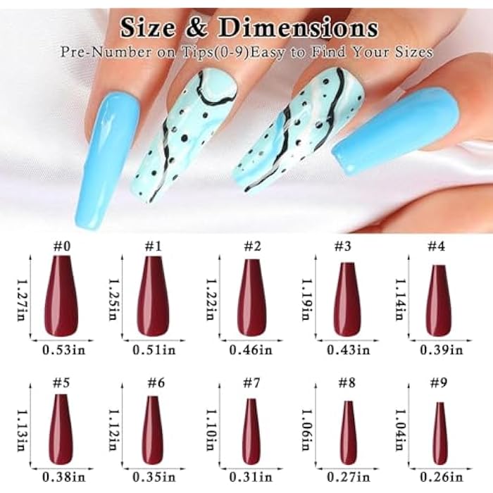 Generic 24 Color Press On Nails, 576 Pcs Glossy Solid Straight False Nails, Full Cover Acrylic Tips, DIY Nails - SHAPE H - Image 2